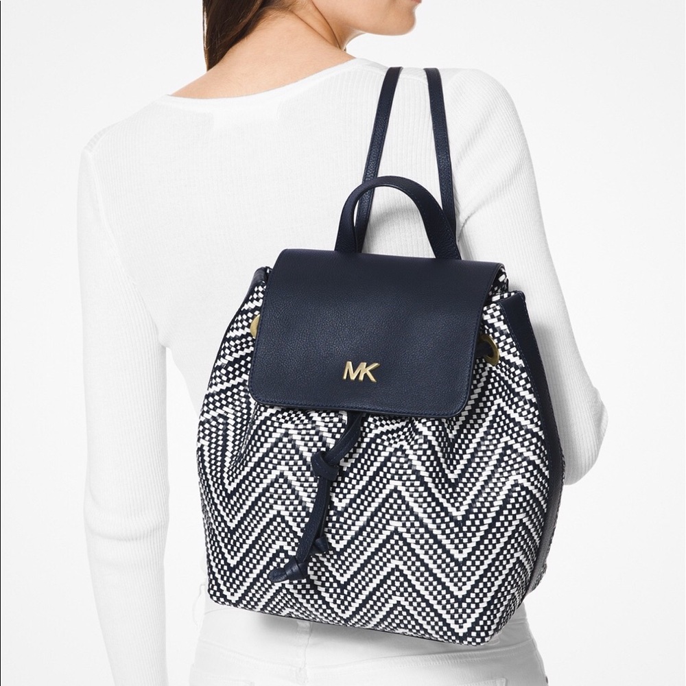 🌹SALE MICHAEL KORS Junie Chevron Leather Backpack
